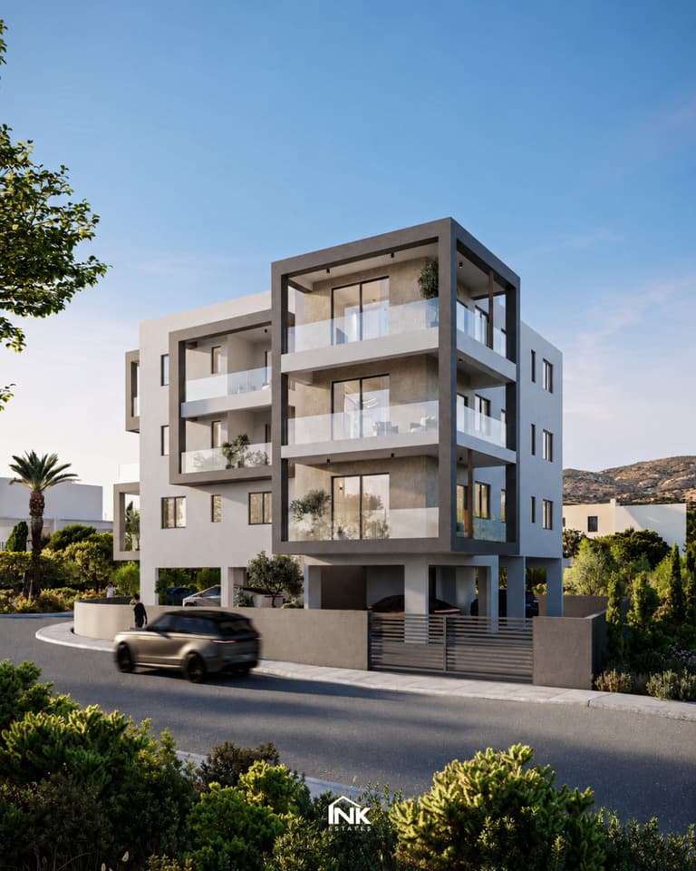 Nowy apartament z 3 sypialniami i dużymi werandami w centrum Pafos - €395,000